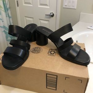 Ecco Shape 65 Block Black Leather Women's Sandal